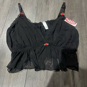 Parade Black Sheer Crop Top